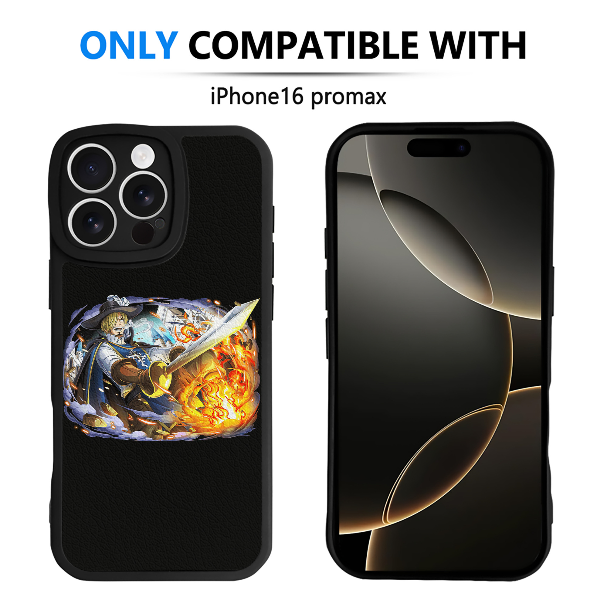 （画像用） ワンピース サンジ ONE PIECE Sanji 【iPhone 16シリーズ対応】シリコンスマホケース（レザー調） 材質：シリコン
